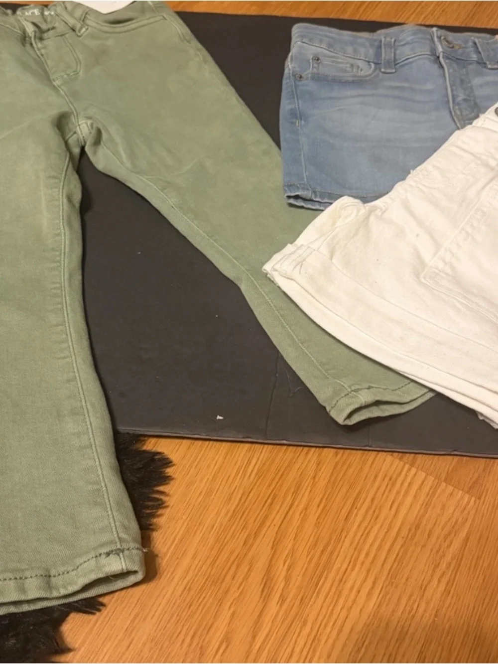 The Children's Place Three-Pack Shorts & Flare Set - Olive, Denim Blue, White